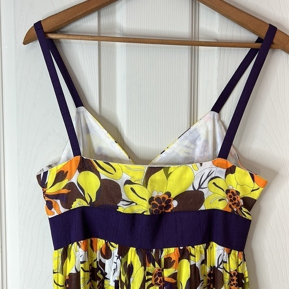 MILLY Silk Blend Floral Print Spaghetti Strap Sundress Size 6 - Picture 8 of 16